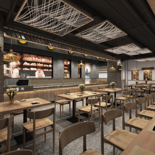 新中式餐厅3D模型