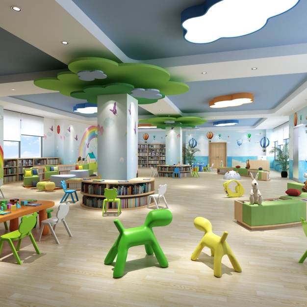 现代幼儿园3D模型