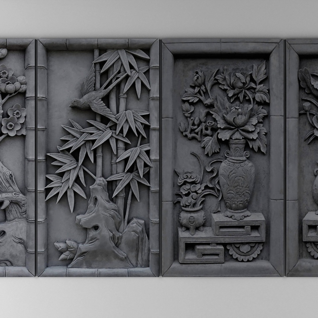 新中式雕花3D模型
