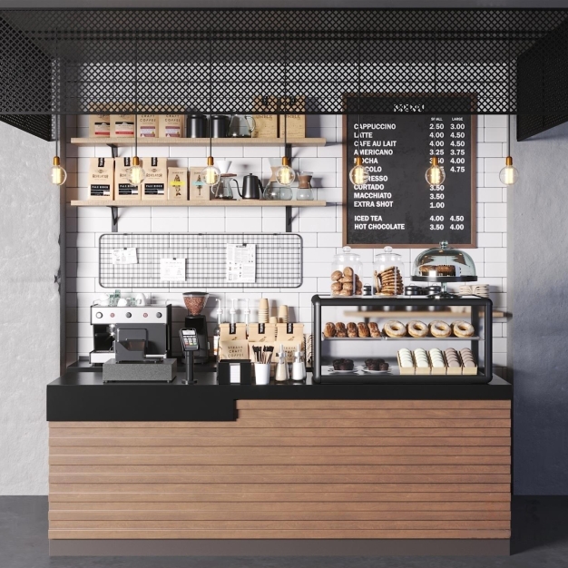 现代蛋糕店收银台3D模型