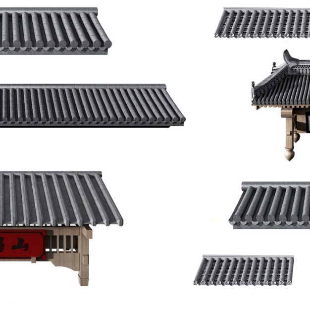 新中式屋檐3D模型