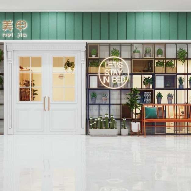 现代美甲店门头3D模型