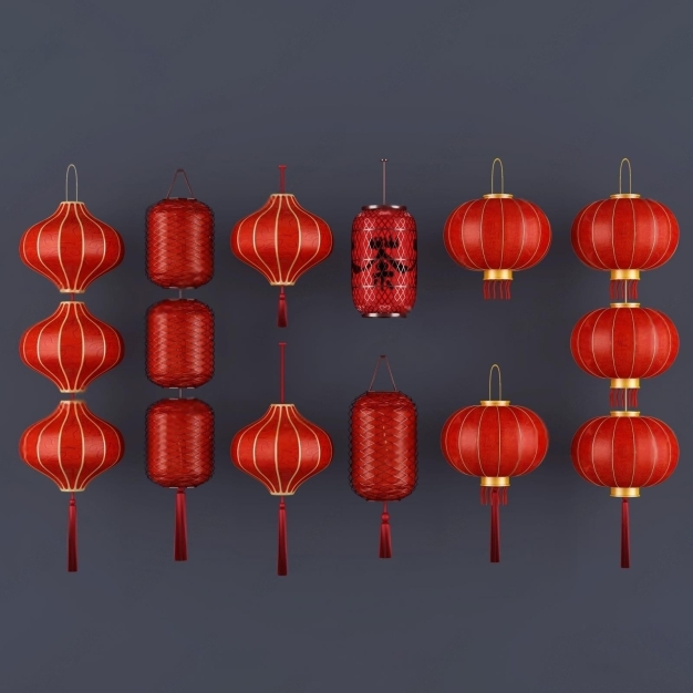 新中式灯笼3D模型