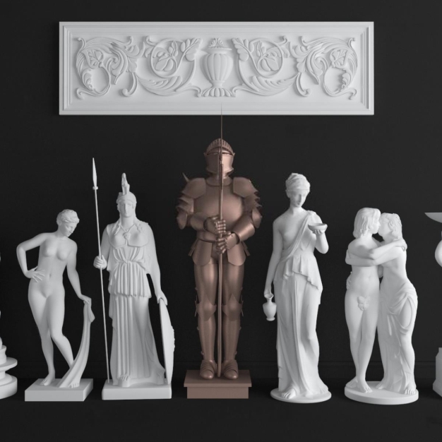 简欧雕塑3D模型