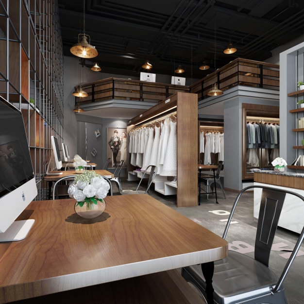 工业风婚纱摄影店3D模型