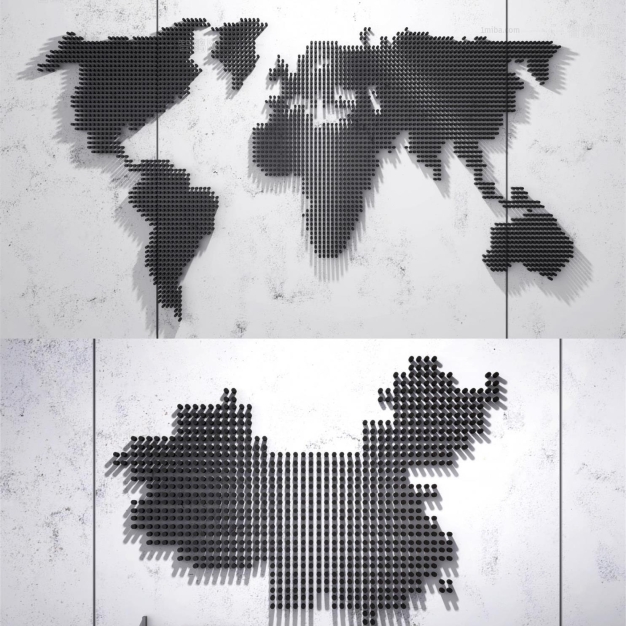 地图墙饰3D模型