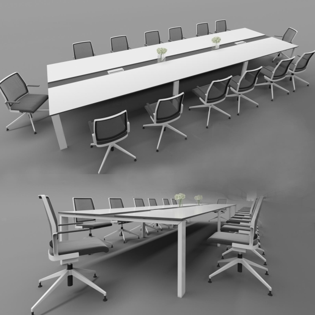 现代会议桌3D模型
