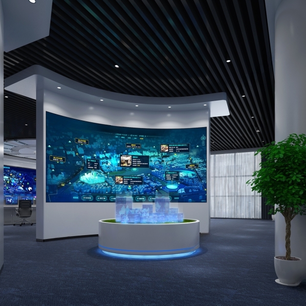 现代监控室指挥中心3D模型