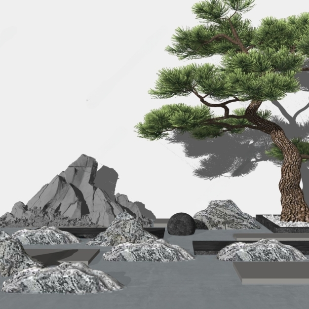 新中式园艺小品3D模型