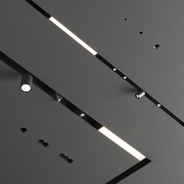 现代轨道灯射灯筒灯LED灯3D模型