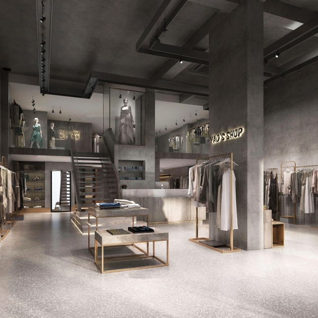 工业风服装店3D模型