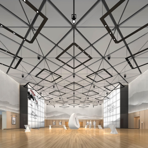 现代文化馆展厅3D模型