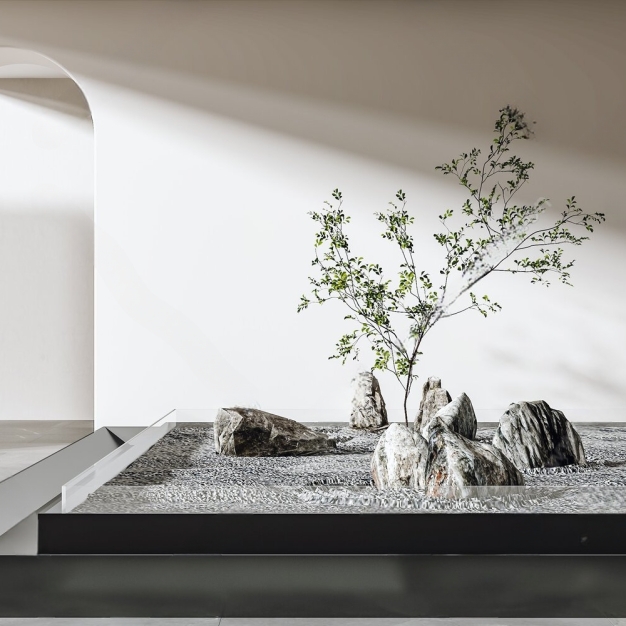 现代石头景观小品3D模型