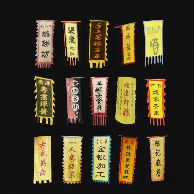 中式店铺旗子3D模型