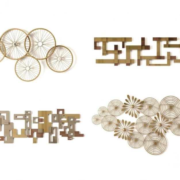 现代金属墙饰挂件3D模型