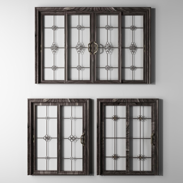 简欧推拉门3D模型
