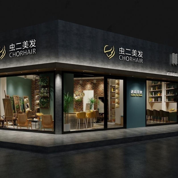 工业风理发店门头3D模型