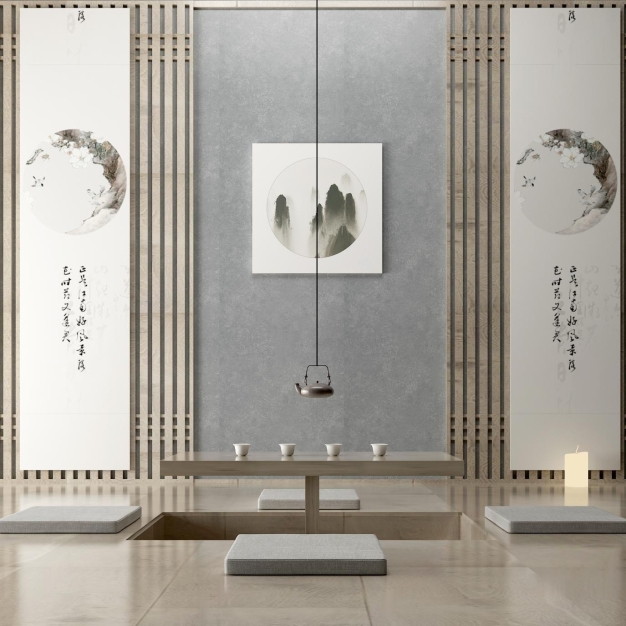 新中式榻榻米茶室3D模型