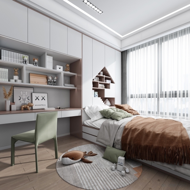 现代榻榻米  书房3D模型
