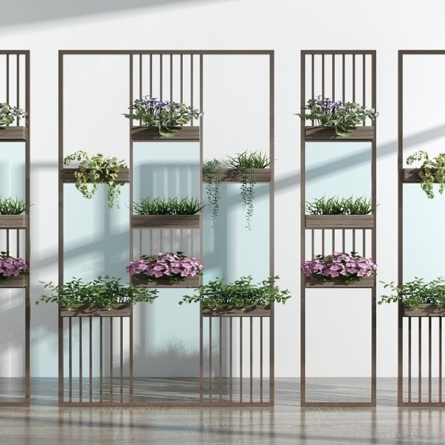 现代植物屏风隔断3D模型