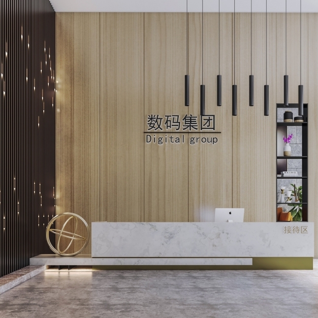 现代办公前台3D模型