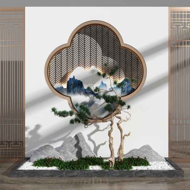 新中式园艺小品3D模型