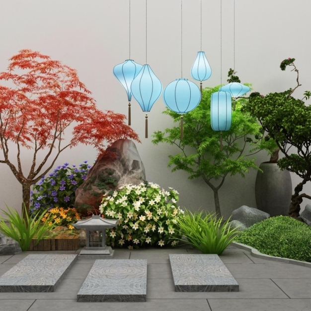 新中式园艺小品3D模型