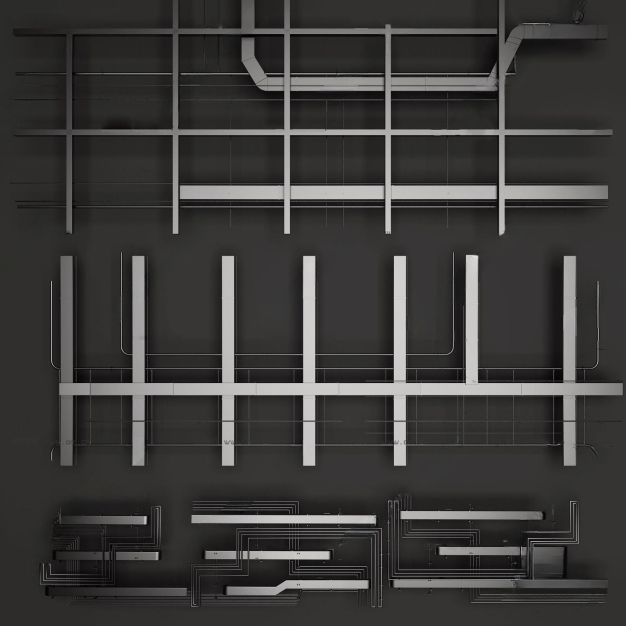 现代管道桥架3D模型