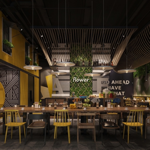 工业风餐厅3D模型