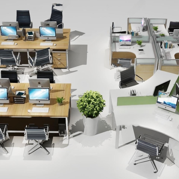 现代办公桌椅3D模型