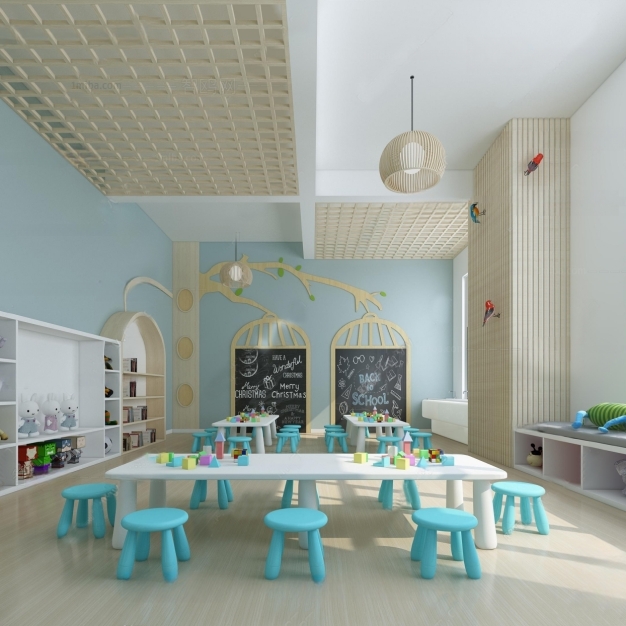 现代幼儿园3D模型