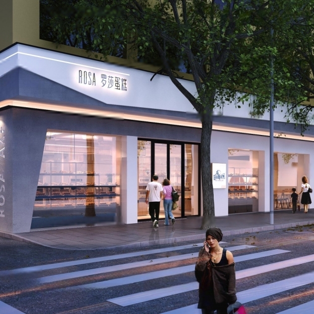 现代蛋糕店门头3D模型