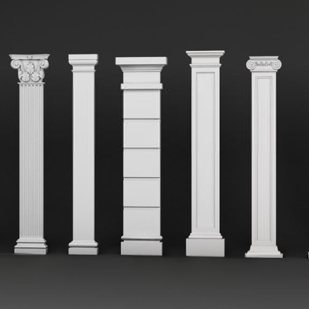 简欧罗马柱 石膏柱3D模型