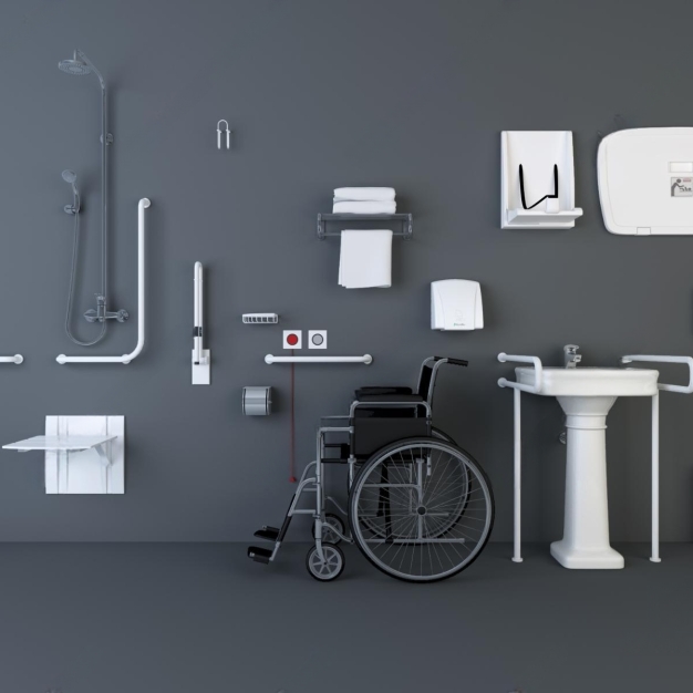 现代轮椅卫浴小件3D模型