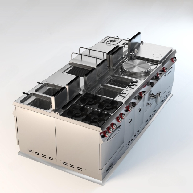 现代后厨设备3D模型