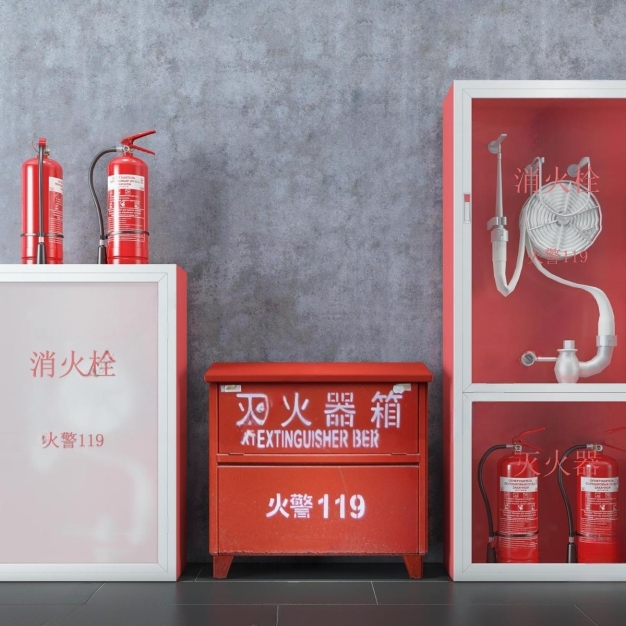 现代消防栓 灭火器3D模型