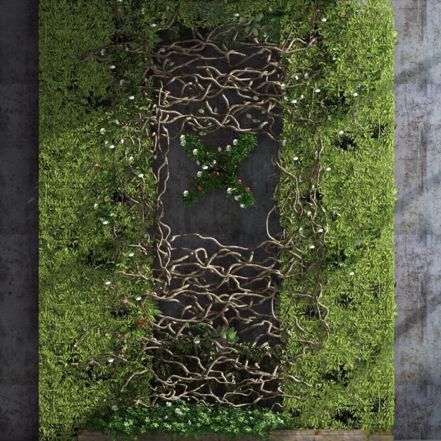 现代植物墙3D模型