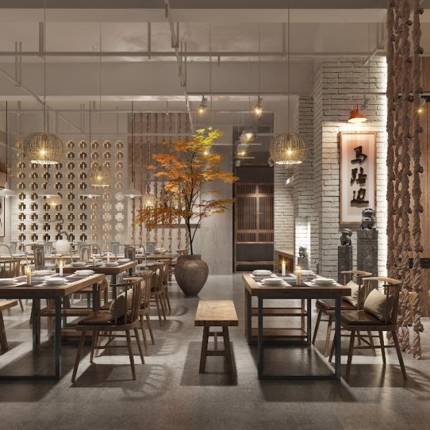 新中式餐厅饭店3D模型
