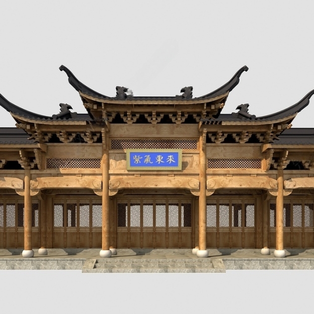 中式古建门头3D模型