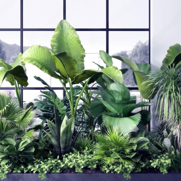 现代植物堆3D模型