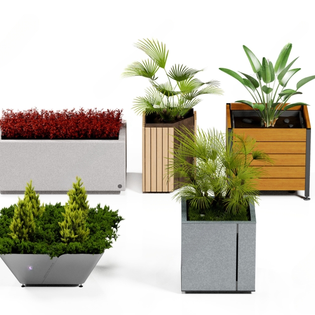 现代户外花箱种植箱3D模型