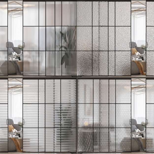 现代玻璃隔断屏风3D模型