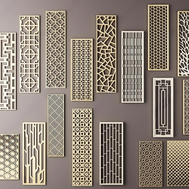 新中式屏风隔断3D模型