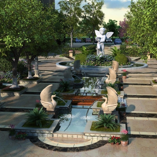 现代小区景观3D模型