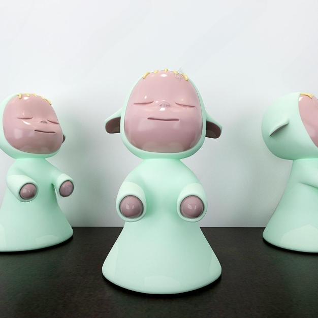 现代娃娃雕塑摆件3D模型