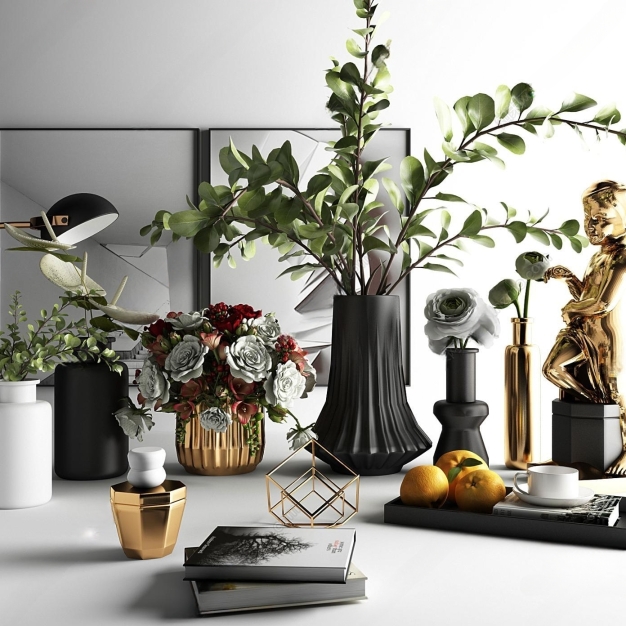 现代花艺装饰画饰品摆件3D模型