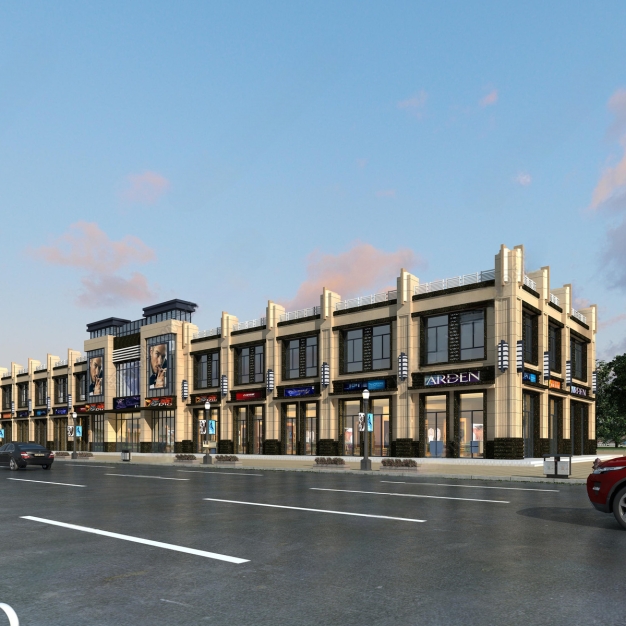 现代沿街建筑3D模型