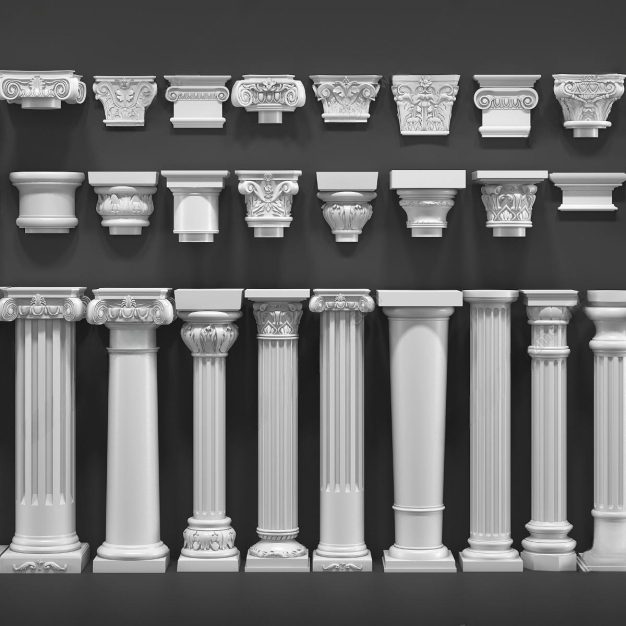 欧式石膏柱3D模型
