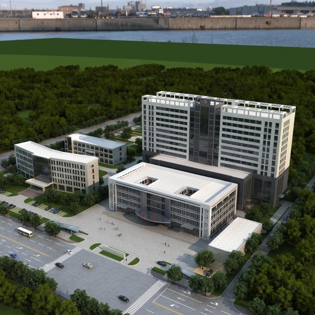 现代医院建筑外观3D模型
