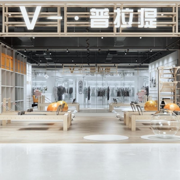 现代健身瑜伽普拉提器材店3D模型